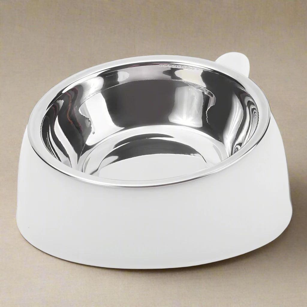 Lovely Creative Cat Bowl – Inclined Stainless Steel Feeding Bowl for Cats and Dogs - Teiin